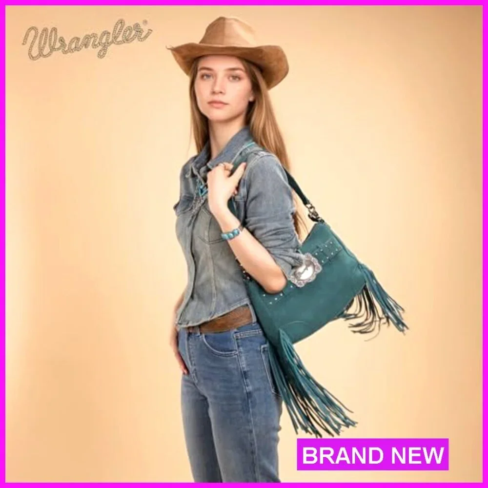 Fringe Western Hobo Shoulder Bag Vegan Suede Tassel Crossbody Purse